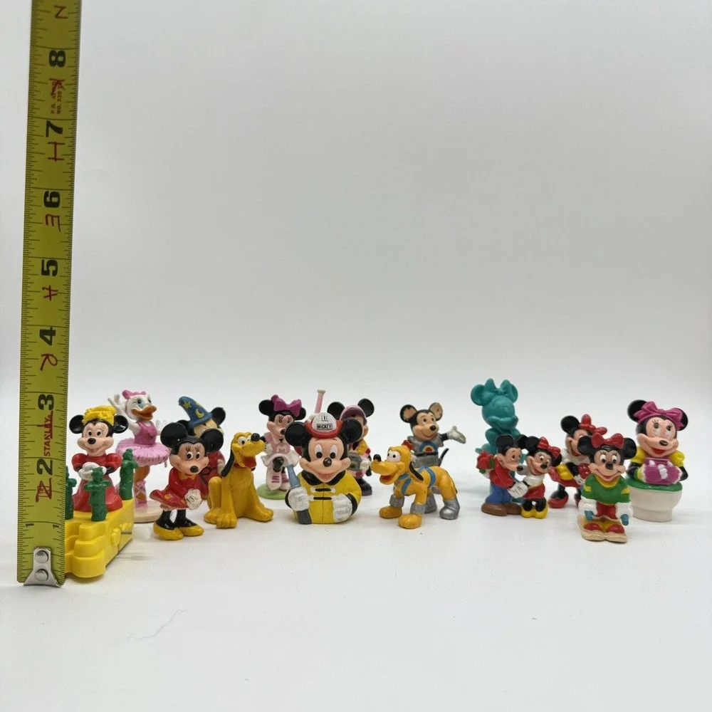 Disney Micky Mouse Minnie Pluto Vintage Small Figures Lot Cake Toppers